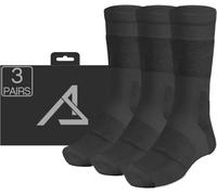 ACE Schakal Calcetines funcionales - 3 pares de calcetines de senderismo con lana merino y acolchado anti-ampollas - calcetines de trekking para senderismo - negro - 39.5-42