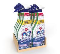 ACE Spray desengrasante universal, sin lejía, sin rayas, sin manchas, perfume de flores de lavanda, 8 botellas de 600 ml