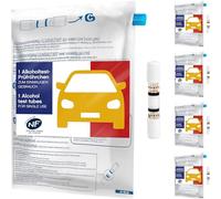 ACE Test de alcoholemia NF, 5 alcoholímetros Desechables para Francia | Globo y reactivo con lectura por cambio de color, sin pilas; lote para viajes, fiestas, bodas y grupos, resultado orientativo