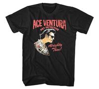 Ace Ventura Pet Detective Profile Alrighty Then Jim Carrey 90S Men's T-Shirt Unisex Black Cotton Print tee Shirts S