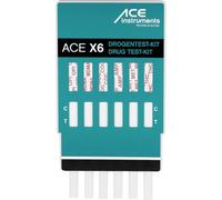 ACE X6 Test de drogas - test de orina 10x para 6 tipos de drogas diferentes - detecta marihuana y cannabis, metanfetamina, heroína, cocaína y mucho más
