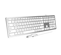 Acebaff Teclado con cable para Mac, compatible con teclado Apple, tamaño completo, 20 teclas de acceso directo multimedia, USB A/USB C, para Apple Mac Pro/Mini, MacBook Pro/Air, iMac