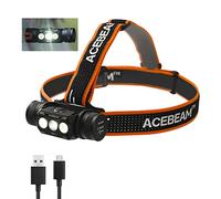 ACEBEAM H50 Linterna frontal LED recargable, 2000 lúmenes, reflector + linterna frontal, ángulo amplio de 170°, inclinación de 180°, para adultos, IPX8, impermeable, para acampar, pescar