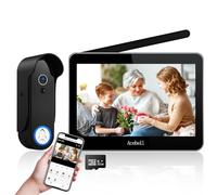 ACEBELL Wifi Video Türsprechanlage mit 7''Touchscreen, 1080P Kabellose Türklingel mit Kamera und Monitor,Bewegungserkennung,App Push, 2-Wege-Audio,Interfonfonlage mit 160° Weitwinkel, KEIN Abonnement