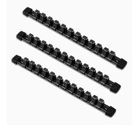 ACEBON Organizadores de llaves de vaso de herramientas, kit de soporte de enchufe de 3 piezas, unidad de 1,27 cm, soporte de riel de clip portátil, capacidad para 36 enchufes