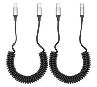 Acecene Cable en Espiral USB C a USB C, 2 Unidades Android Auto 3A Cable de Carga rápida USB C Cable Corto Cable de Carga para teléfono móvil USB C Cable de Datos para Samsung S23 S22 S21 S20, Xiaomi