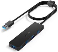 Aceele Hub USB 3.0 con 4 Puertos USB-A, Ladron Adaptador Multipuertos, 5Gbps Alta Velocidad Concentrador de Datos para MacBook Pro Air/iMac/Surface/PS4/XPS/PC/Portátil/Teclado/Ratón/Impresora (120cm)
