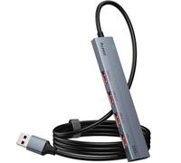 Aceele HUB USB 3.2 Gen 2 con 4 Puertos USB-A y Tipo C para Carga, 10Gbps Ladron de Datos 3.2 A Concentrador con Cable de 1.2m para Computadora Portátil, PC de Escritorio, Xbox y Mac y Más
