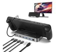Aceele Steam Deck Dock, Estación de Acoplamiento USB C 6 en 1 con HDMI 4K@60Hz, USB 3.0, Puerto de Carga PD de 100W, RJ45 Gigabit Ethernet, para Steam Deck, Switch, Valve, Laptop y Otros Dispositivos