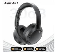 ACEFAST ANC 30dB reducción activa de ruido inalámbrico 5,3 auriculares estéreo HiFi auriculares deportivos 40MM altavoz dinámico con micrófono auricular Black