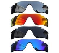 Acefrog Lentes de repuesto polarizadas de 1,6 mm para gafas de sol Oakley RadarLock Path, material mejorado, policarbonato, 4 pares negro tono + plata estrella + cielo de invierno + naranja jaffa
