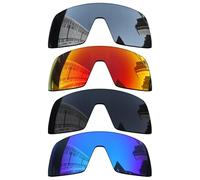 Acefrog Lentes de repuesto polarizadas de 1,6 mm para gafas de sol Oakley Sutro OO9406, material mejorado, policarbonato, 4 pares de color negro + estrella plateada + cielo de invierno + naranja jaffa