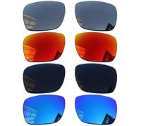 Acefrog Lentes polarizadas de 1,8 mm compatibles con gafas de sol Oakley Sylas OO9448, material mejorado, policarbonato, 4 pares de color negro tono + plata estrella + cielo de invierno + naranja