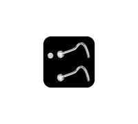 AceFun Piercing nariz titanio plata 20G nariz fina piercing 1 L forma sólido piercing nasal G23 2 piezas 1,5 mm 2 mm 2,5 mm 3 mm joyas brillantes para hombres mujeres