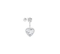 AceFun Piercing Ombligo Genuino Plata 925 Sterling Corazón Grande 14G 10MM Delicado Piercing de Ombligo para Mujer Hermosa Joyería Piercing de Vientre