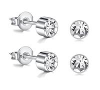 AceFun Piercing orejas para mujer,titanio plata 4mm CZ para cartílago hélix trago piercing joyería G23 sencillo clásico 5mm con cierre mariposa 2 piezas
