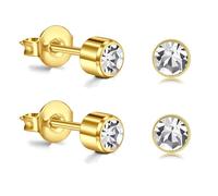AceFun Titan Piercing orejas dorado para mujer Pendientes redondos 3mm circonita cúbica Helix Traugus Piercing Joyas G23 Piercing Sleeper Cartilage Piercings Joyas para hombre