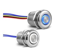 acegoo 12V Kit de Interruptor Regulador 3 Vías PWM 6A Dimmer Pulsador de Botón Aluminio para Luz LED Regulable, para Barco Camper Coche Caravan Autocaravana, Reguladores de intensidad