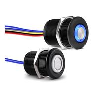 acegoo 12V Kit de Interruptor Regulador 3 Vías PWM 6A Dimmer Pulsador de Botón Aluminio para Luz LED Regulable, para Barco Camper Coche Caravan Autocaravana, Reguladores de intensidad