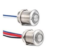 acegoo 12V Kit de Interruptor Regulador de Luz 3 Vías PWM 6A Dimmer Pulsador de Botón para Luz LED Regulable, Acero Inoxidable para Barco Camper Coche Caravan Autocaravana, Reguladores de intensidad