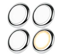 acegoo 12V Luz de Techo LED Camper Autocaravana Iluminación Interior, para Caravana Barco Remolque Coche, Material de PC Regulable 235lm 4PCS (Cromo, 3000K)