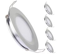 acegoo 4 x foco empotrable LED techo 12V autocaravana barco downlight plata regulable 3W 3200K blanco cálido para caravana camper furgoneta mueble iluminacion