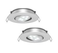 acegoo Foco Empotrable LED 12V Autocaravana Ángulo de haz de 35° Downlight Regulabl Iluminacion, para Caravana Barco Camión Camper, 205lm Aluminio completo sin transformador(Plata 3000K)
