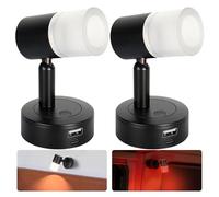 acegoo Luz de Lectura LED 12V Lámpara de Pared Regulable DC12-24V con Cargador USB para Barco Autocaravana Caravana Camper Cabina Camión Iluminación Interior, 3200K/Luz Nocturna Roja Negro
