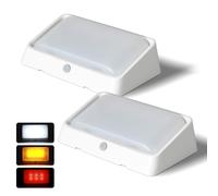 acegoo Luz de Porche Exterior para Autocaravana, 3 Modos de iluminación (1800K, 6500K, Rojo), Interruptor ON/OFF IP65 para Caravana Barco Furgoneta (2 Paquete)