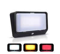 acegoo Luz exterior para porche 12V camper con 3 modos de iluminación (1800K, 6500K, rojo) Base blanca Nano Impermeable IP65, ideal para barco, caravana, camión, autocaravana, negro