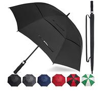 ACEIken Paraguas de golf grande de 68 pulgadas, paraguas de golf de apertura automática, extra grande, doble dosel, ventilado, resistente al viento, impermeable, para hombres y mujeres