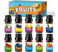 Aceite aromático afrutado para hacer velas y jabón, aceites esenciales Holamay Premium, 5 ml x 10 - Coco, fresa, mango, piña y más aceites aromáticos, set de aceites de aromaterapia de verano