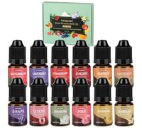 Aceite Aromático para Jabón, 12 x 6 ml de Aceite Aromático para Hacer Jabón, Juego de Aceites Aromáticos Líquidos para Bombas de Baño Caseras, Slime, Velas, Lociones, Cosméticos y Aromas para el Hogar
