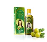 Aceite capilar Dabur Amla Gold - 200 ml, para un cabello largo, suave y fuerte, enriquecido con el poder del amla, las almendras y la henna, fortalece desde la raíz hasta las puntas