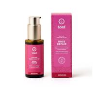 khadi ROSE REPAIR Aceite capilar ayurvédico, 100% natural, vegetal y vegano, tratamiento intensivo y regeneración para cabello estructuralmente dañado, seco y puntas abiertas, cosmética natural 50ml