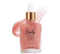 Aceite con brillo para el cuerpo, aceite con brillo iluminador para el rostro, maquillaje iluminador de labios y mejillas con brillo duradero, loción con brillo para el cuerpo, 30 ml (rose golden)
