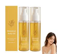 Aceite corporal botánico, aceite biológico hidratante ligero, con algas wakame y aceites de nuez de Brasil y semillas de pasiflora, no graso, para pieles de aspecto seco (2pcs)