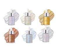 Aceite corporal con purpurina, 30 ml, brillo corporal, 6 colores, iluminador de cuerpo líquido natural, líquido iluminador corporal, líquido iluminador de cuerpo, líquido brillante dorado líquido para
