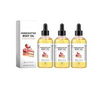 Aceite Corporal Crujiente De Fresa: Nutre, Suaviza E Hidrata La Piel | Hidratante Refrescante For Un Cuidado Suave Y Flexible | Fragante Ligero(3PCS)