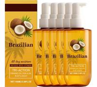 Aceite corporal de coco para la piel y el cuerpo, aceite de coco orgánico para la piel, reafirmante de la piel y fortalecimiento de glúteos, pecho y abdomen, hidratación profunda, hidratación de