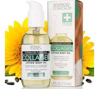 Aceite corporal de colágeno Advanced Clinicals con vitamina C, vitamina E Fo, cuello, escote, brazos superiores, muslos 3.8 onzas líquidas (112 ml)
