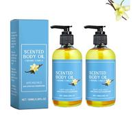 Aceite corporal de vainilla caramelo, cuidado de la piel hidratante y nutritivo para la piel seca, absorción rápida no grasa para las manos corporales, tratamiento relajante con aroma dulce (2pcs)