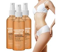 Aceite corporal de vainilla de cachemira, aclarador e hidratante con manteca de karité y aceite de jojoba, spray de masaje Nourishing para piel y cabello, para todo tipo de piel (3 unidades)