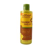 Aceite corporal hawaiano Alba Botanica de nuez de kukui, 8.5 onzas, paquete de 2