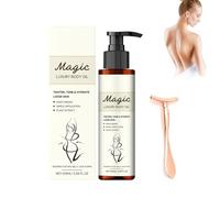 Aceite Corporal Mágico Reafirmante+Masajeador de tipo T, Aceite Corporal Mágico de Lujo para Mujer con Colágeno y Extractos Naturales, 100 ml Magic Luxury Body Oil