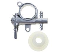 Aceite de aceite con engranaje helicoidal, piezas de repuesto de metal para motosierra 2500/3800 25CC con cable anular amortiguador de tubo de aceite, filtro de engranaje helicoidal, afilador