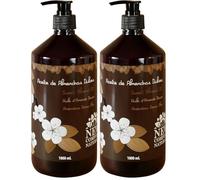 Aceite de Almendras Dulces 100% Puro 1L Prensado en Frío con Vitamina E Hidratante para Piel Cabello y Uñas Uso Corporal Masajes Profesional Natural (Paquete de 2)