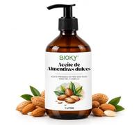 Aceite de Almendras Dulces 1L con Vitamina E | Hidratante Natural Cuerpo | Aceite Profesional de Masaje, Antiestrías Embarazo, Prensado en Frío, con Vitamina E y A, Con Dosificador, Textura Ligera