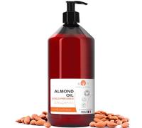 Aceite de Almendras, Organico, Prensado en Frio, Puro, Natural. Aceite Masaje Profesional, Aceite Cabello y Pestañas, Hidratante Corporal Manos, Uñas, Antiedad, Estrias, Embarazo, 1000 ml