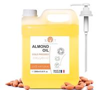 Aceite de Almendras Organico, Prensado en Frio, Puro, Natural. Aceite Masaje Profesional, Aceite Cabello y Pestañas, Hidratante Corporal, Facial Antiedad, Estrias Embarazo 2000 ml